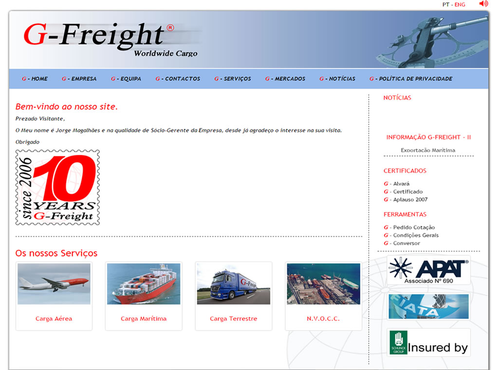 G-Freight - Transportes internacionais title=